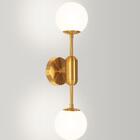 Arandela Parede Luminária Dourado 2 Globos Sala Quarto 42cm