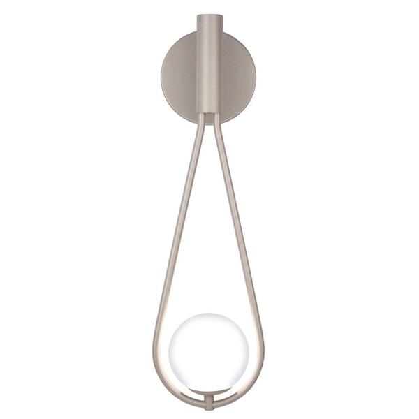 Arandela Parede Luminária Gota Tubo Globo Vidro Hall Prata