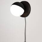 Arandela Parede Luminária Interruptor Globo Vidro Sala Preto