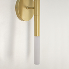 Arandela Parede Luminária Tubo 2 Difusores Lavabo Dourado