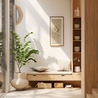 Arandela Parede Meia Lua Madeira E27 Marfim