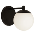 Arandela Parede Reta Bola Globo Vidro Cabeceira Cama Preto