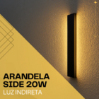 Arandela Parede Side Luz Indireta Uso Externo 100cm 20w Ip65