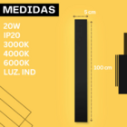 Arandela Parede Side Luz Indireta Uso Externo 100cm 20w Ip65