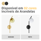 Arandela Parede Stick Light Preto Globo Leitoso 10cm