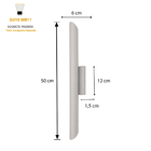 Arandela Parede Tubo Cilindro 2 Fachos Alumínio Bronze 50cm