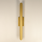 Arandela Parede Tubo Cilindro 2 Fachos Alumínio Dourado 50cm