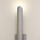 Arandela Parede Tubo Cilindro 2 Fachos Alumínio Prata 50cm