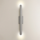 Arandela Parede Tubo Cilindro 2 Fachos Alumínio Prata 50cm