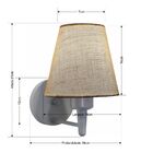 Arandela Parede Vivare Md-2004 Cinza Cúpula Em Tecido - Bivol