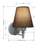 Arandela Parede Vivare Md-2004 Cinza Cúpula Em Tecido - Bivol