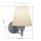 Arandela Parede Vivare Md-2004 Cinza Cúpula Em Tecido - Bivol