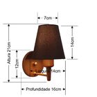 Arandela Parede Vivare Md-2004 Cobre Cúpula Em Tecido - Bivol