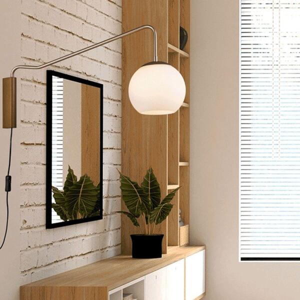 Arandela Pênsil Esfera Braço Maior Castanho