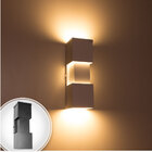 Arandela Perfil Preta + 2 Lâmpadas Led 10w 3000k Externa St148