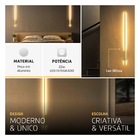 Arandela Perfil Slim Luz Indireta 100cm 22w 3000k Dourado