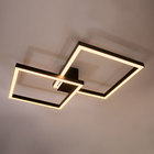 Arandela Plafon Led 67w 66x66cm Luz Direta / Indireta PRETA S