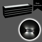 Arandela Preta 30cm 3 Frisos Com 2 Fachos De Luz-e27