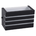 Arandela Preta 3 Frisos Em Alumínio Com 2 Fachos De Luz-g9