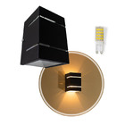 Arandela Preta + Led 5w 3000k Bivolt  Luminária Externa Pared