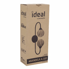 Arandela Preta Alumínio Dupla com 2 Globos IP44 A-102 Ideal Iluminação