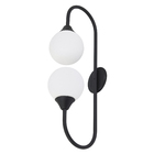 Arandela Preta Alumínio Dupla com 2 Globos IP44 A-102 Ideal Iluminação