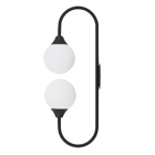 Arandela Preta Alumínio Dupla com 2 Globos IP44 A-102 Ideal Iluminação