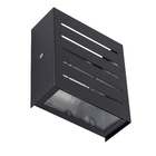 Arandela de Parede Preta Alumínio e Vidro IP55 Portalluz