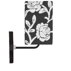 Arandela Preta De Cupula Quadrada Floral Prata