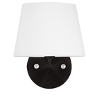 Arandela Preta De Cupula Tradicional Branca