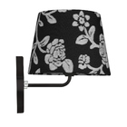 Arandela Preta De Cupula Tradicional Floral Prata