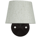 Arandela Preta De Cupula Tradicional Linho Claro