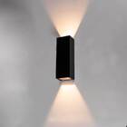 Arandela Preta Efeito 2 Fachos Duo Led 5w 3000k Ip65 Ds9838 S