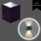 Arandela Preta Quadrada Em Alumínio 2 Fachos De Luz-g9