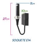 Arandela Preta Tocha Com Cristal + Led Vela Âmbar 110v St1857