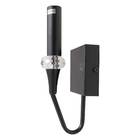 Arandela Preta Tocha Com Cristal + Led Vela Âmbar 220v St1857