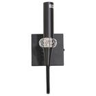 Arandela Preta Tocha Com Cristal + Led Vela Âmbar 220v St1857