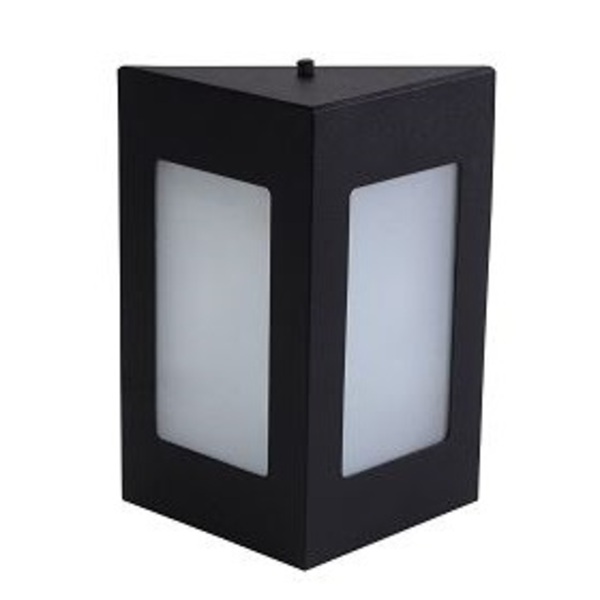 Arandela Preta Triangular 2 Vidros Com 2 Fachos De Luz-e27