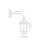 Arandela Quadrada 1x E27 Vidro Liso Colonial Blumenau Branco