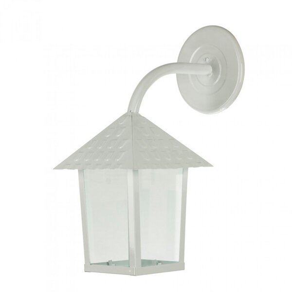 Arandela Quadrada 1x E27 Vidro Liso Colonial Blumenau Branco