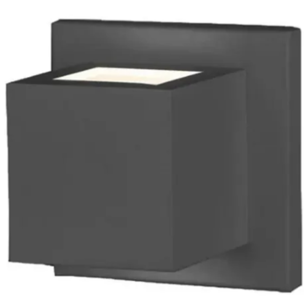 Arandela Quadrada Alumínio Preto Externo 958 Para Lâmpada G9