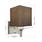 Arandela Quadrada Md-2006 Branco Cúpula Em Tecido Caqui - Biv