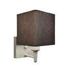 Arandela Quadrada Md-2006 Branco Cúpula Em Tecido Cinza Escur