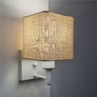 Arandela Quadrada Md-2006 Branco Cúpula Em Tecido Palha - Biv