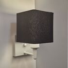 Arandela Quadrada Md-2006 Branco Cúpula Em Tecido Preto - Biv