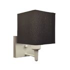 Arandela Quadrada Md-2006 Branco Cúpula Em Tecido Preto - Biv