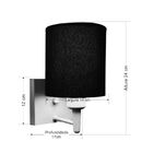 Arandela Quadrada Md-2033 Branco Cúpula Em Tecido Cilíndrica