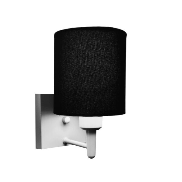 Arandela Quadrada Md-2033 Branco Cúpula Em Tecido Cilíndrica