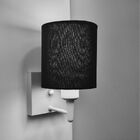 Arandela Quadrada Md-2033 Branco Cúpula Em Tecido Cilíndrica