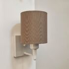 Arandela Quadrada Md-2033 Branco Cúpula Em Tecido Cilíndrica